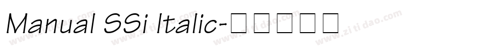 Manual SSi Italic字体转换